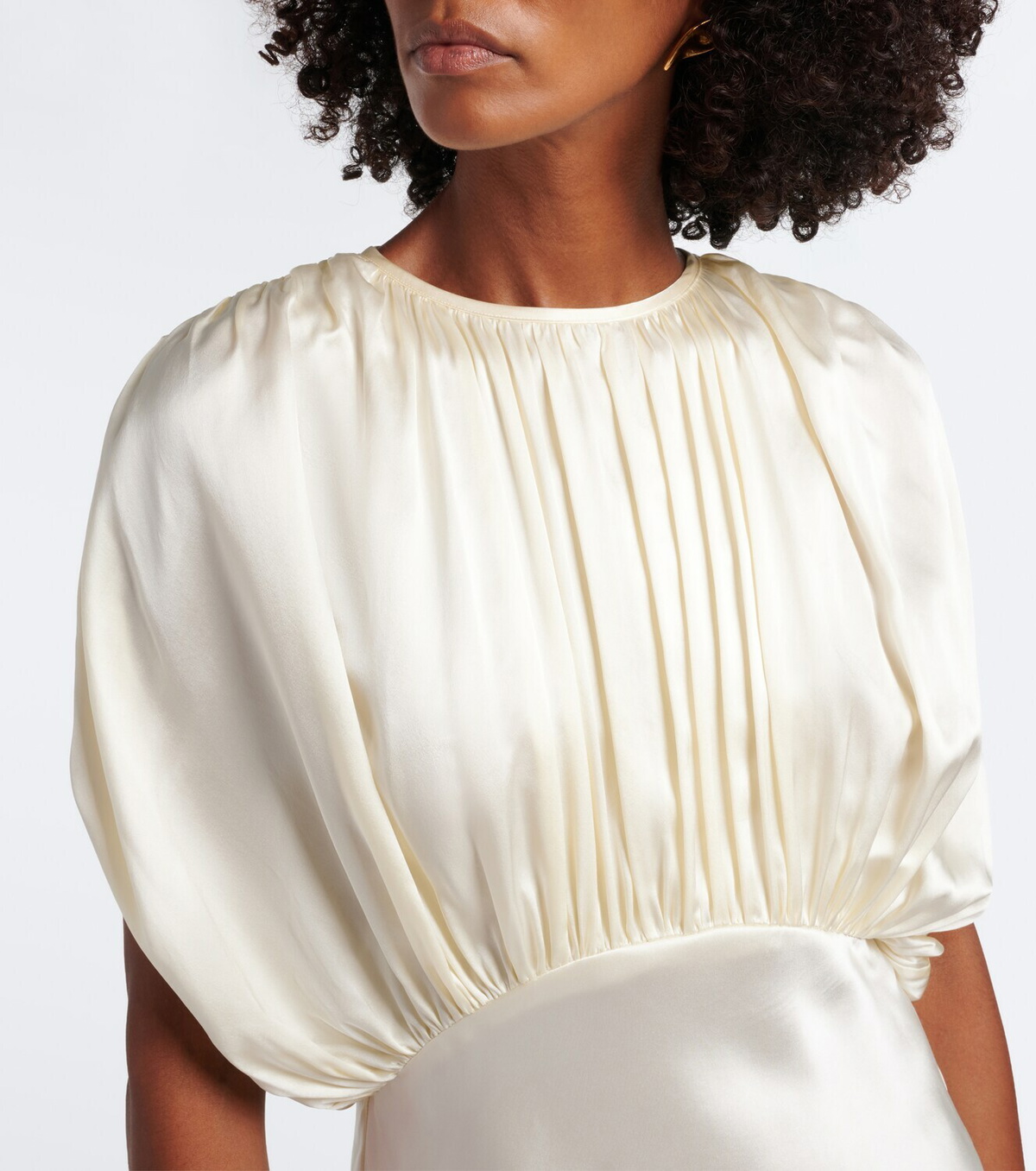 Tove Peta draped peplum silk satin top
