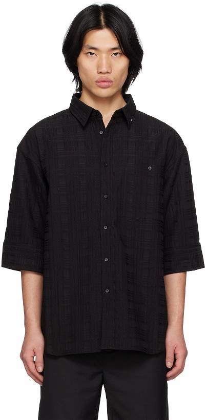 Photo: C2H4 Black Corbusian Fold-Over Shirt