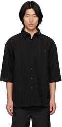 C2H4 Black Corbusian Fold-Over Shirt