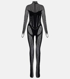 Wolford - x Mugler Flock Shaping paneled catsuit