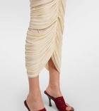 Magda Butrym Floral-appliqué ruched midi skirt