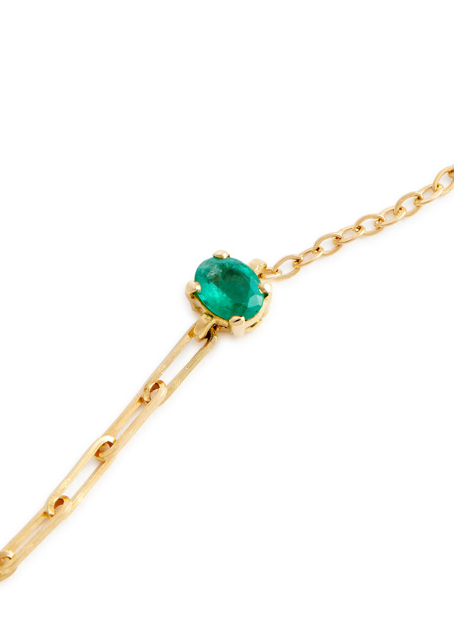 Yvonne Leon Solitaire Emerald 18kt Gold Bracelet - Green - One Size