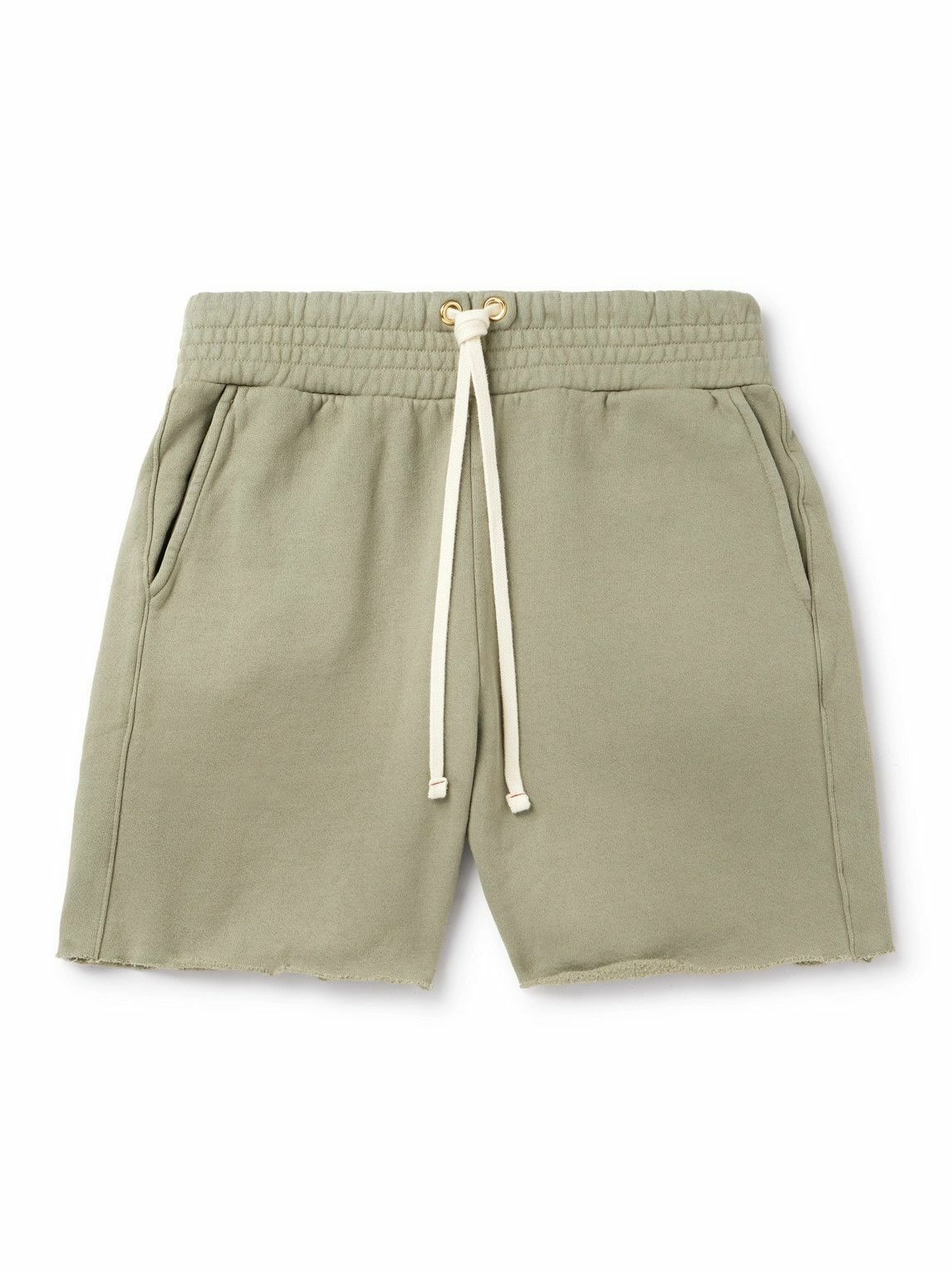 Photo: Les Tien - Straight-Leg Garment-Dyed Cotton-Jersey Drawstring Shorts - Green