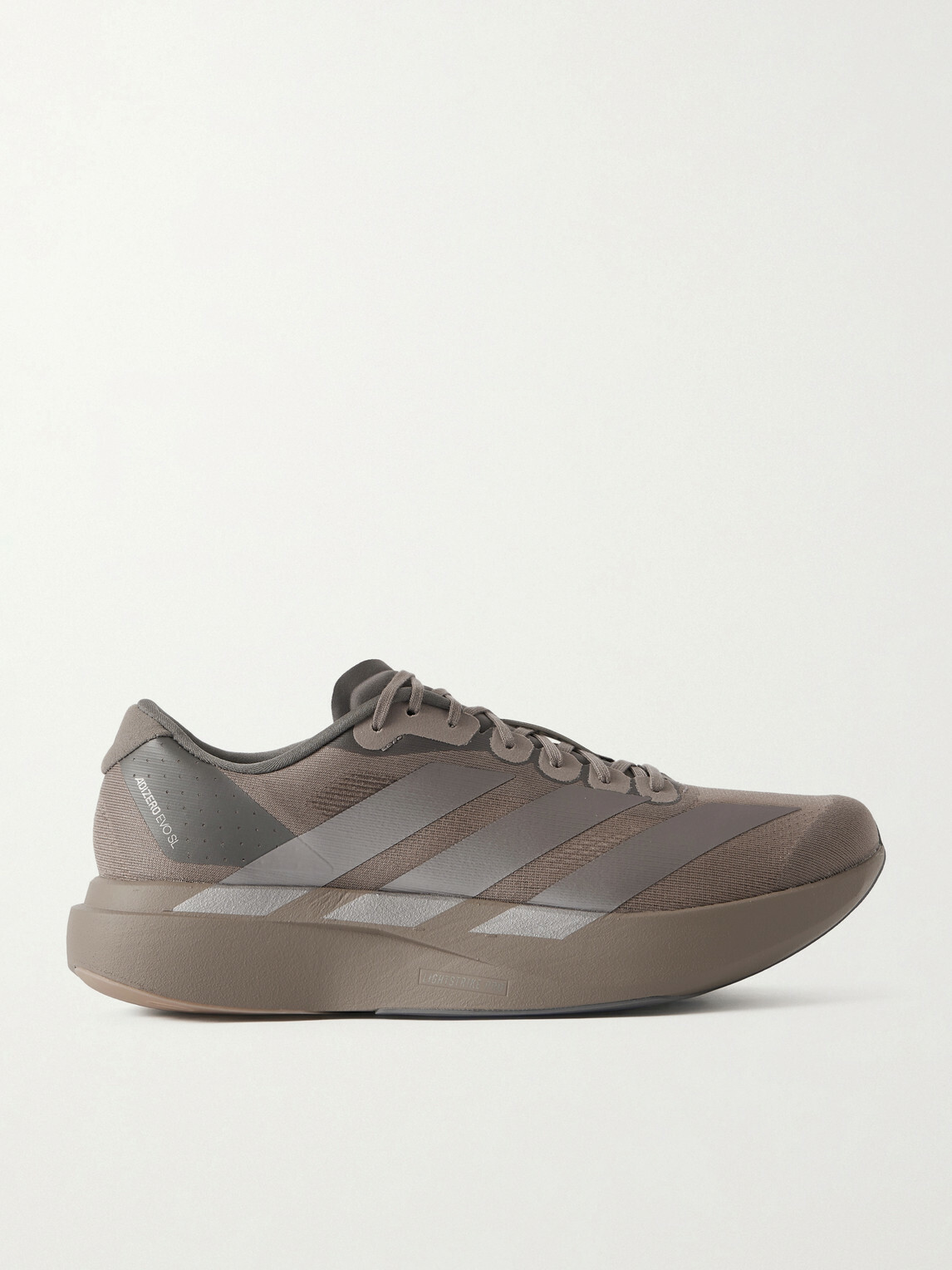 ADIDAS RUNNING - Adizero Evo SL Striped Mesh Running Sneakers - Gray