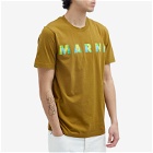 Marni Men's Gingham Logo T-Shirt in Creta