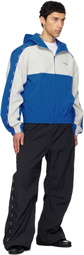 We11done Blue & Gray Logo Tape Track Jacket