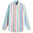 Polo Ralph Lauren Men's Button Down Stripe Oxford Shirt in Navy/Red Multi
