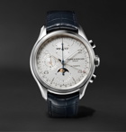 Baume & Mercier - Clifton Automatic Calendar Moon-Phase Chronograph 43mm Stainless Steel and Alligator Watch, Ref. No. 10408 - White