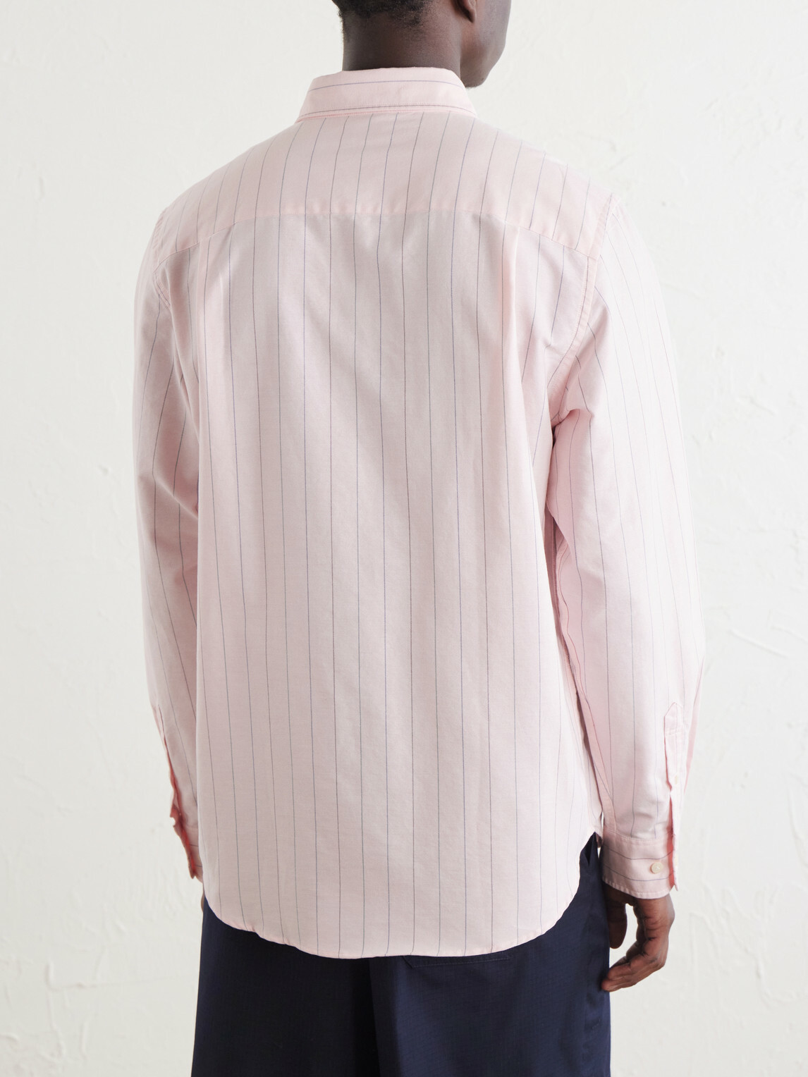 Noah - Button-Down Collar Striped Cotton Oxford Shirt - Pink