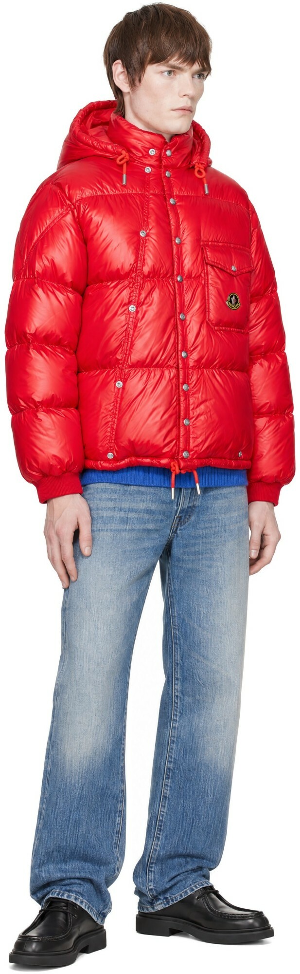 Moncler Red Karakorum Hooded Short Down Jacket