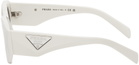 Prada Eyewear White Retro Oval Sunglasses