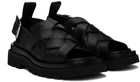 Bottega Veneta Black Lug Sandals