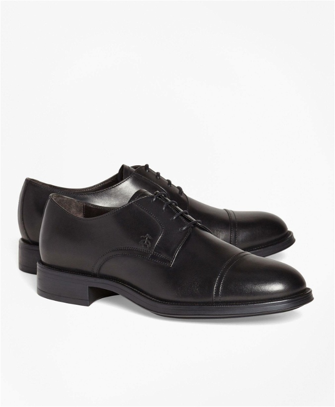 Photo: Brooks Brothers Men's 1818 Footwear Leather Captoes Shoes | Black