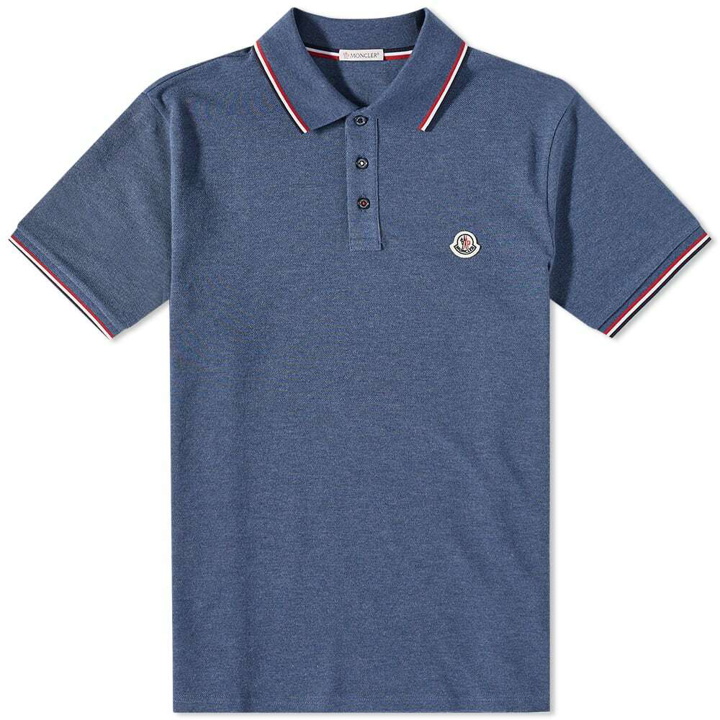 Photo: Moncler Men's Classic Logo Polo Shirt in Teal