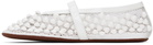 ALAÏA White Studs Fishnet Ballerina Flats