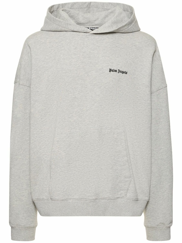 Photo: PALM ANGELS - Logo Embroidered Cotton Hoodie