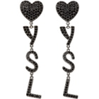 Saint Laurent Black Smoking Heart Earrings