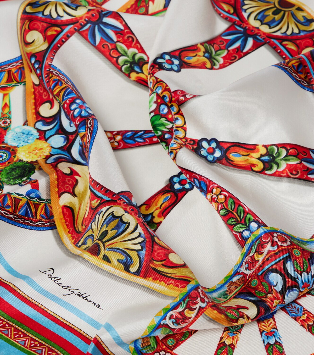 Dolce&Gabbana Carretto silk twill scarf