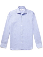 TURNBULL & ASSER - Checked Linen Shirt - Blue