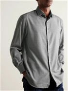 Charvet - Brushed Cotton and Wool-Blend Shirt - Gray