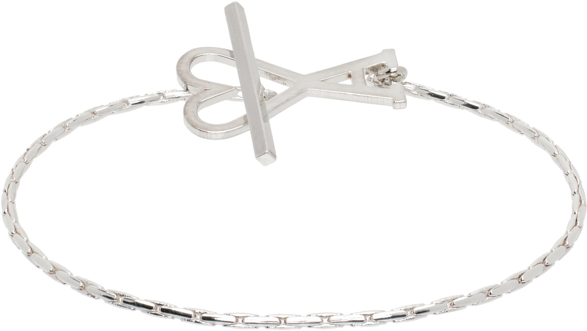 AMI Paris Silver Brass Ami de Coeur Chain Bracelet