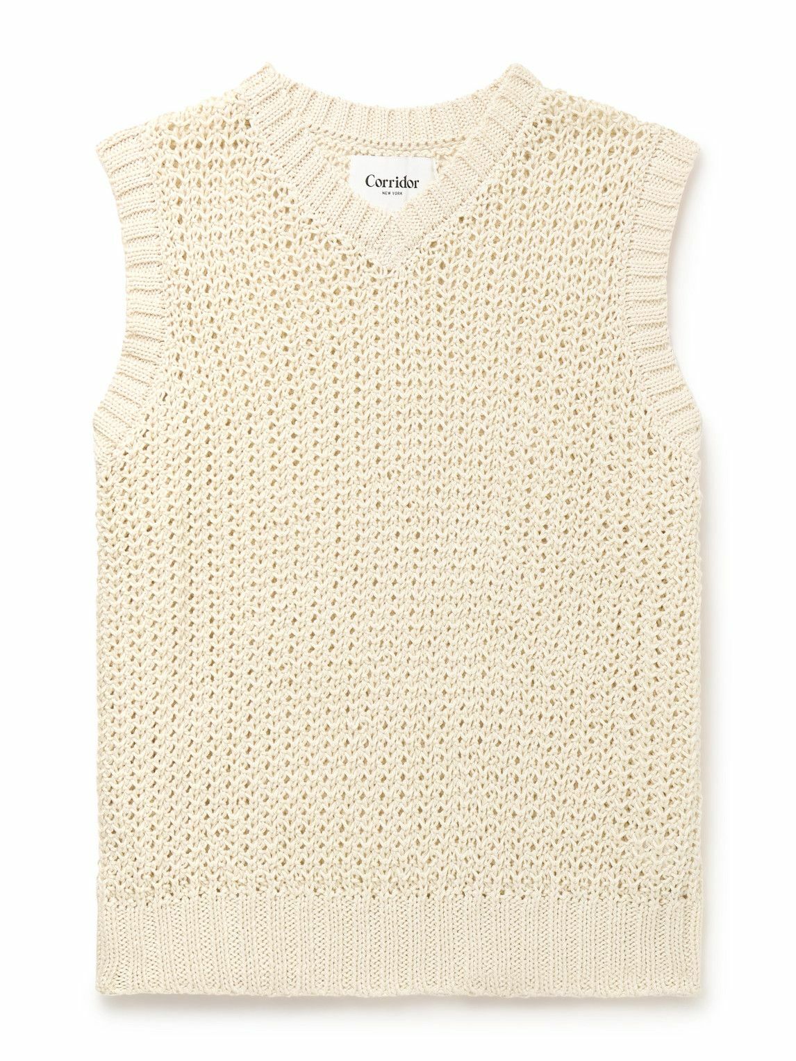 Corridor - Open-Knit Organic Cotton Sweater Vest - Neutrals