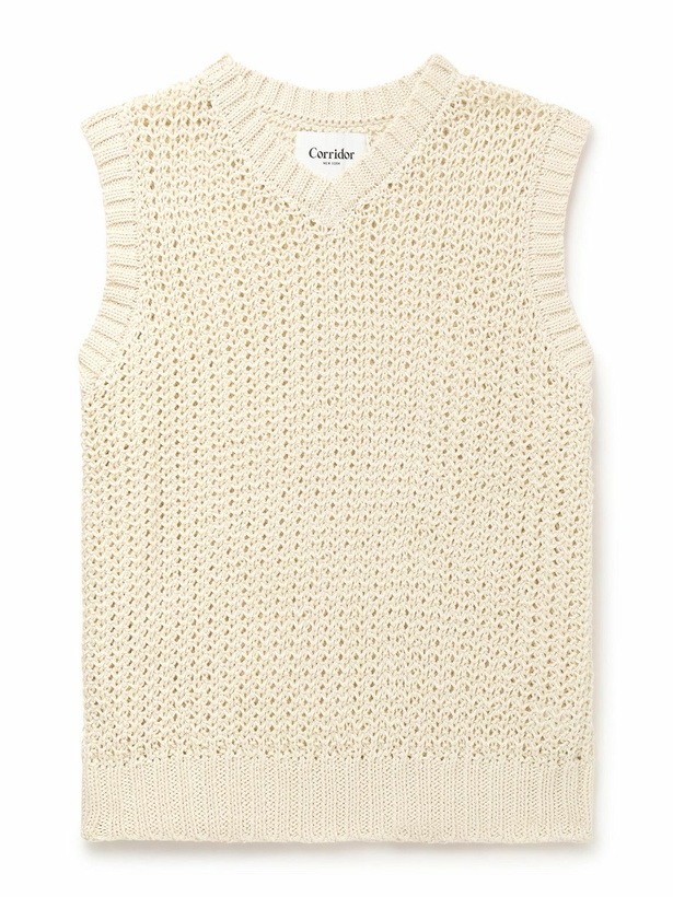 Photo: Corridor - Open-Knit Organic Cotton Sweater Vest - Neutrals