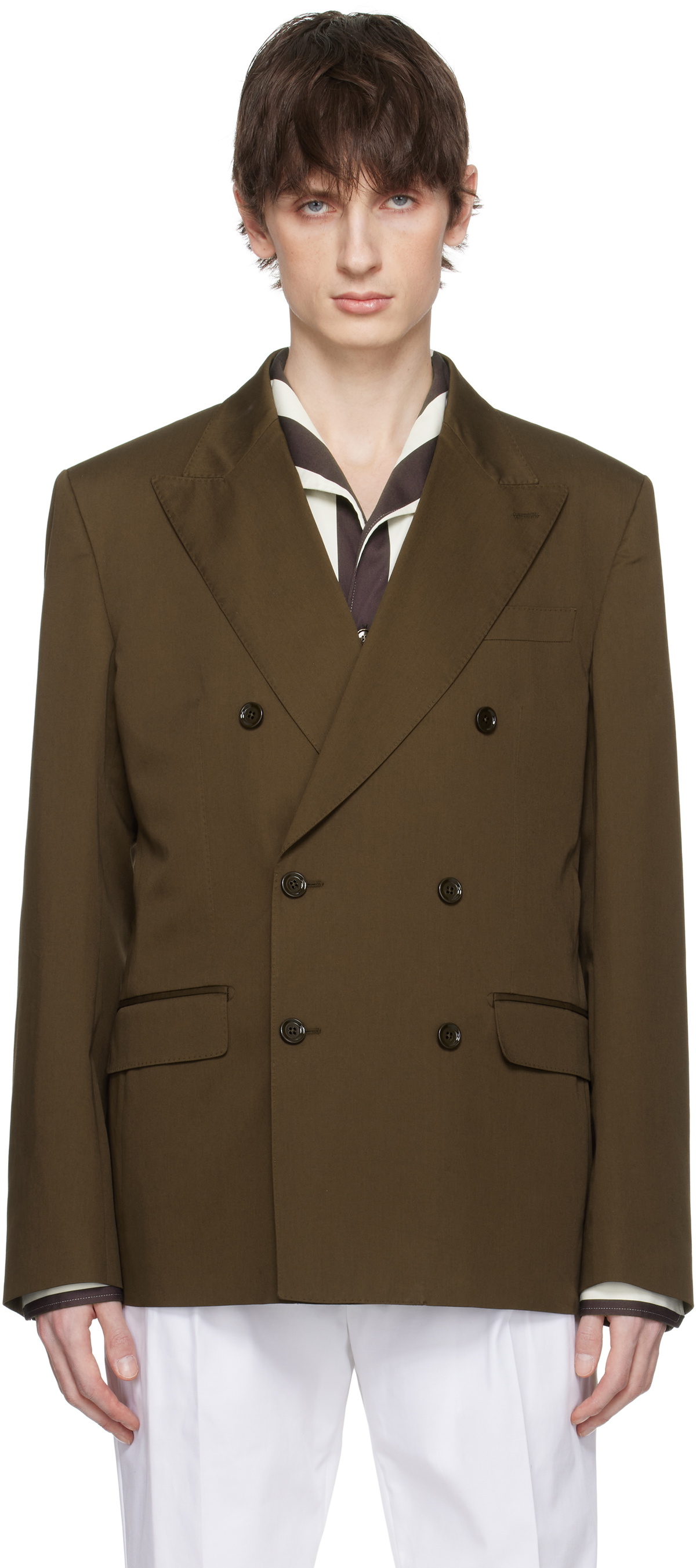 Double-breasted technical Panama blazer Blazer