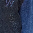 Wooyoungmi Men's Denim Logo College Jacket in Blue