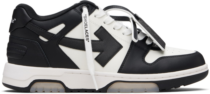 Photo: Off-White White & Black Out Of Office Calf Leather Sneakers