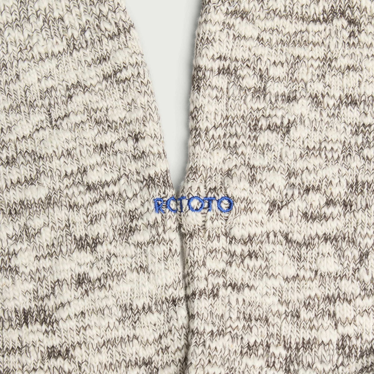 RoToTo Organic Cotton Slub Crew Sock in Dark Brown
