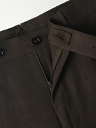 Zegna - Trofeo Slim-Fit Wool and Linen-Blend Suit Trousers - Brown