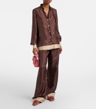 Valentino Printed silk twill palazzo pants