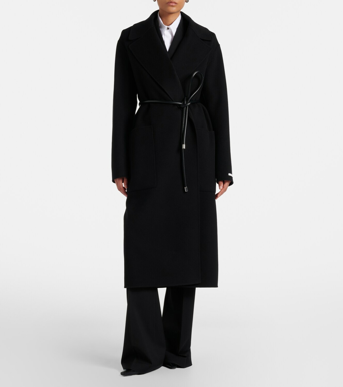 Sportmax Belted oversized virgin wool wrap coat