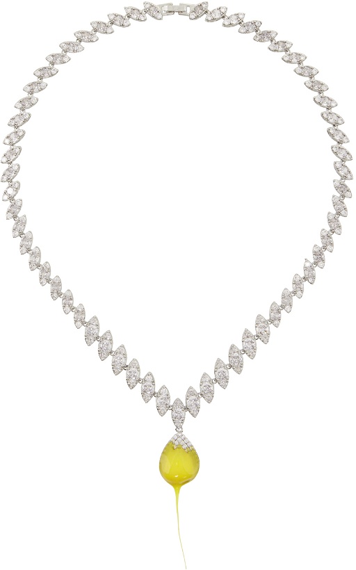 Photo: Ottolinger SSENSE Exclusive Silver & Yellow Diamond Dip Necklace