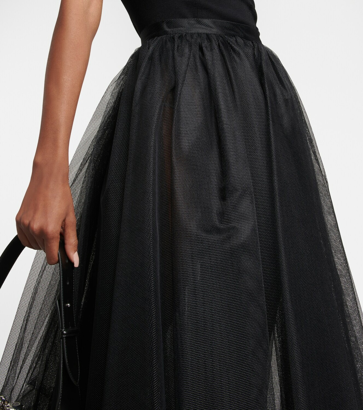 Alexander McQueen - Asymmetrical tiered tulle midi skirt