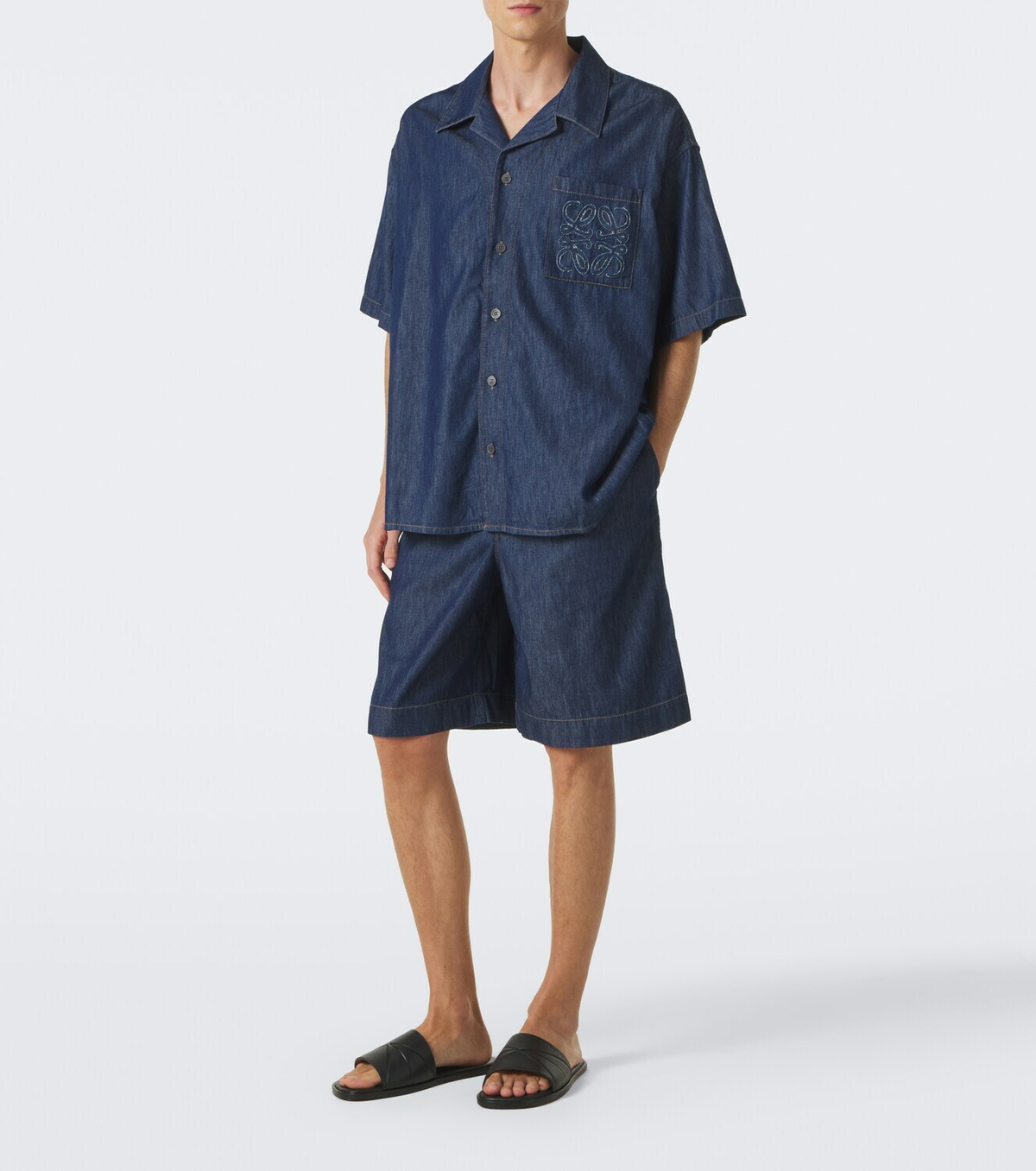 Loewe Anagram cotton chambray shirt