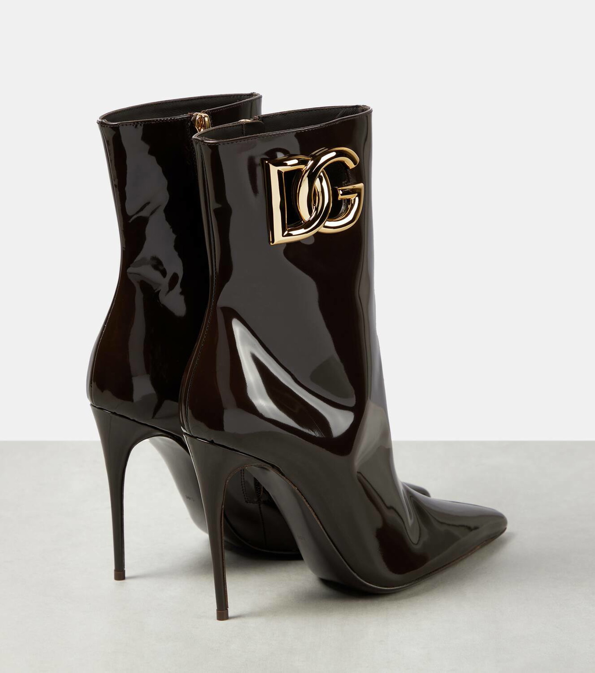 Dolce&Gabbana DG patent leather ankle boots