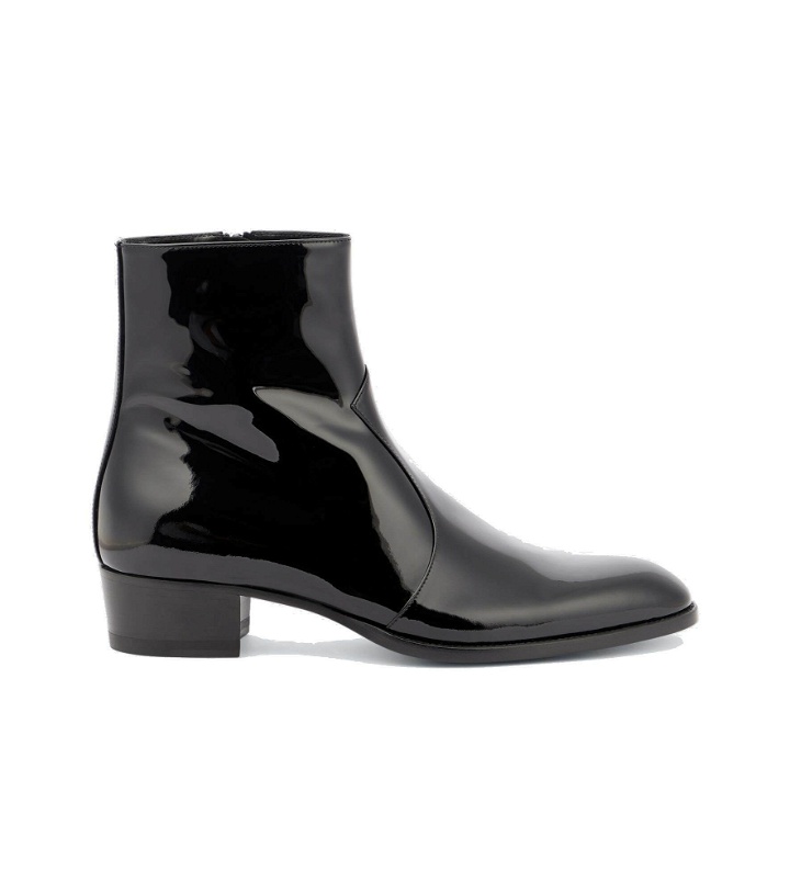 Photo: Saint Laurent - Wyatt patent leather ankle boots