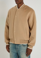 Axel Arigato Logo-appliquéd Wool-blend Varsity Jacket Beige