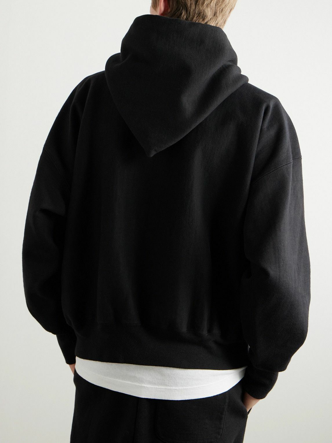 READYMADE - Logo-Print Cotton-Blend Jersey Hoodie - Black