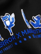 Maison Kitsuné - Ader Error Yoga Blue Fox Logo-Embroidered Cotton-Jersey Sweatshirt - Black