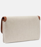 Loro Piana Alba Large canvas clutch