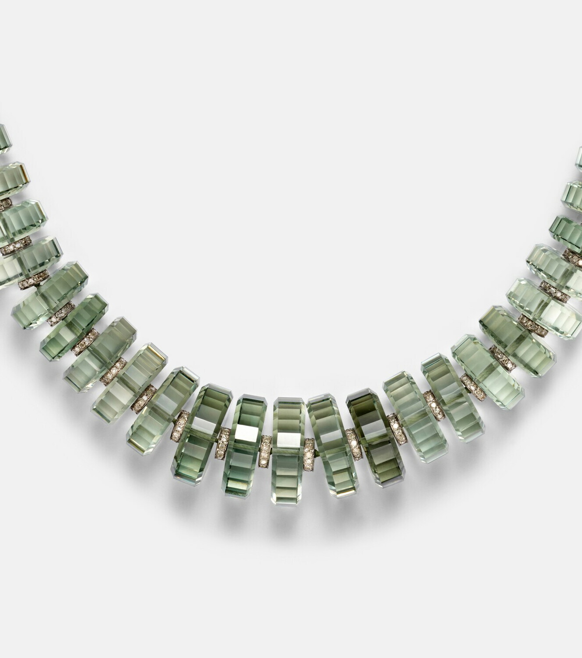 Ileana Makri Aura sterling silver (925) beaded necklace with gemstones