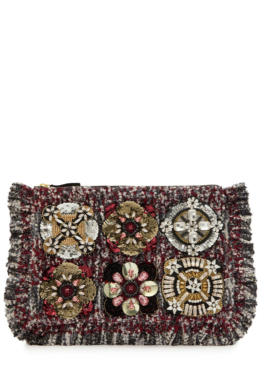 LA Double J Crystal-embellished Woven Pochette - Multicoloured - One Size