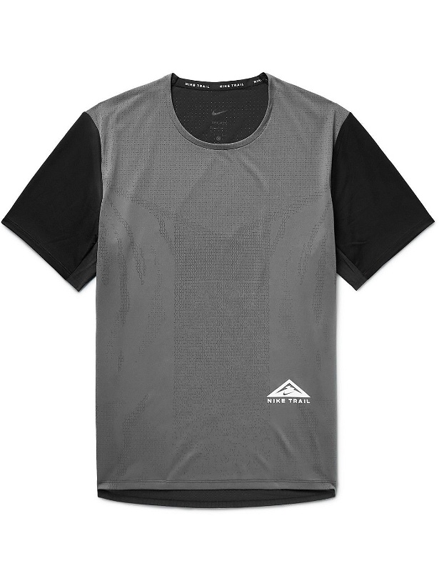 Photo: Nike Running - Rise 365 Logo-Print Dri-FIT and Ripstop T-Shirt - Black