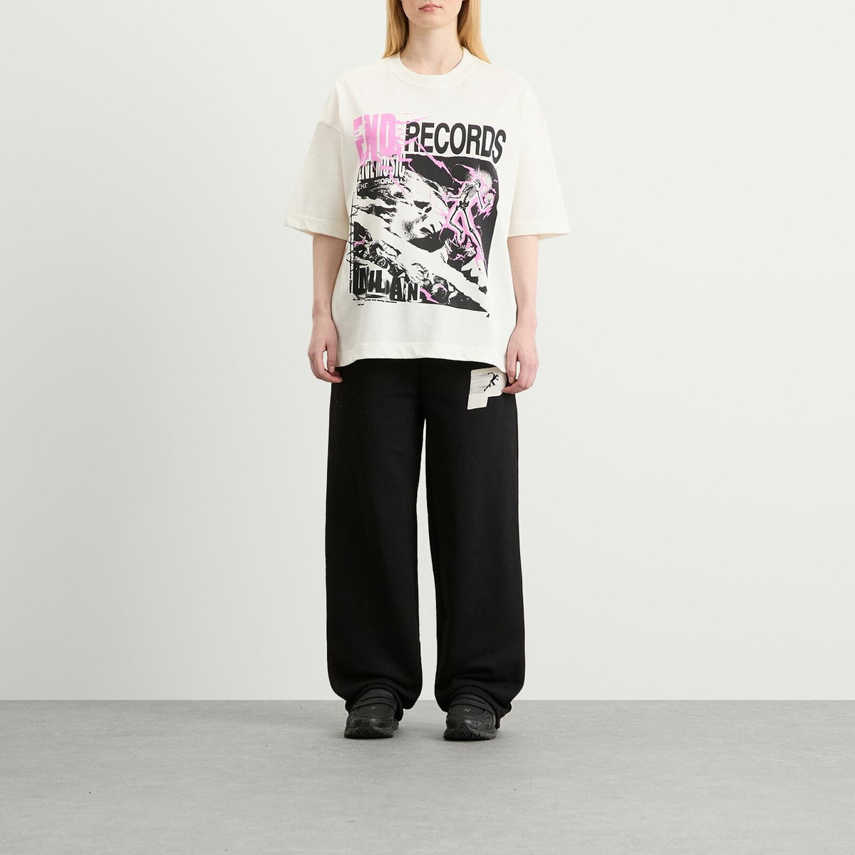 END. Records T-Shirt in Ecru