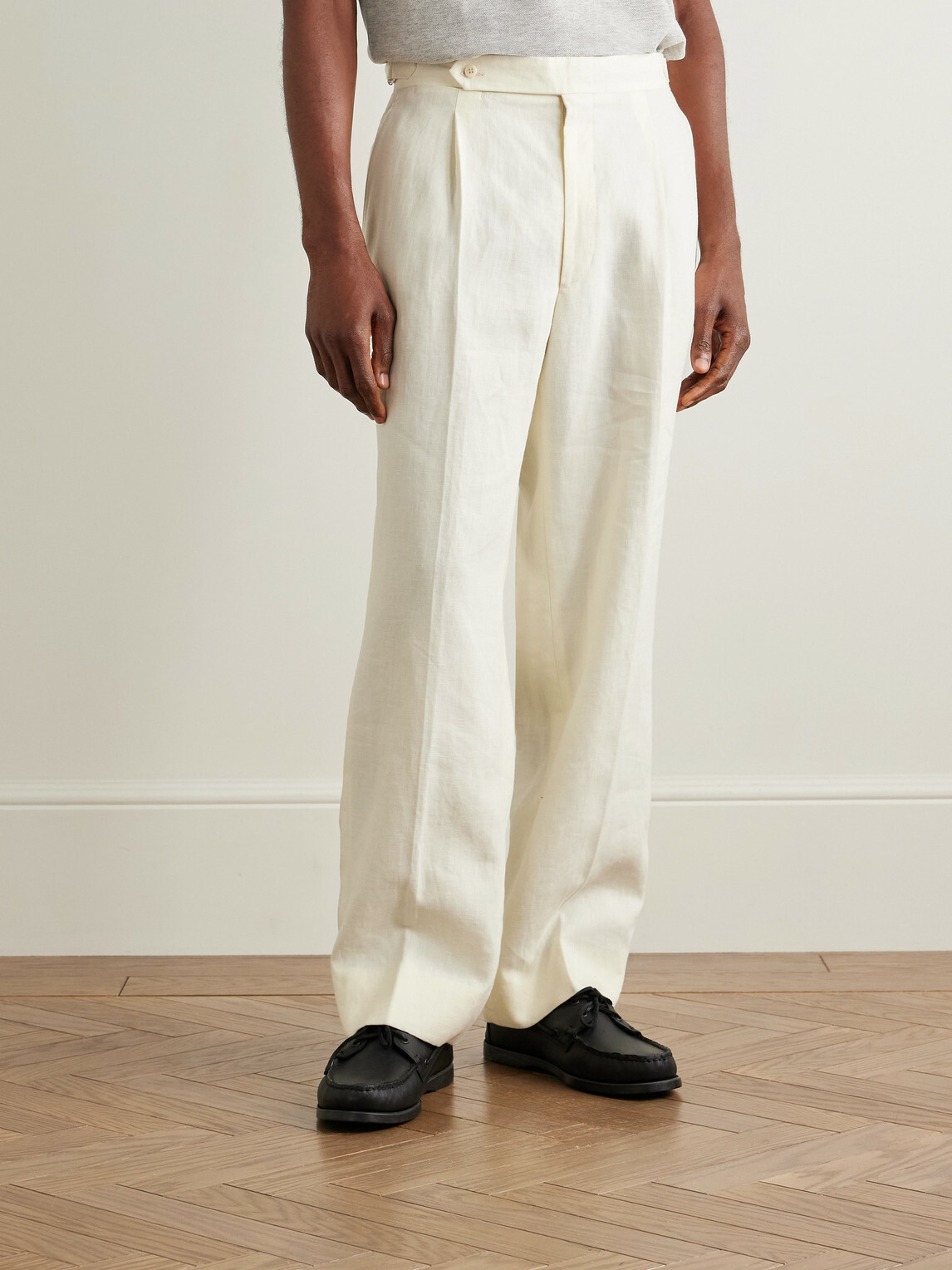 Stòffa - Straight-Leg Pleated Linen Trousers - Neutrals