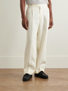 Stòffa - Straight-Leg Pleated Linen Trousers - Neutrals