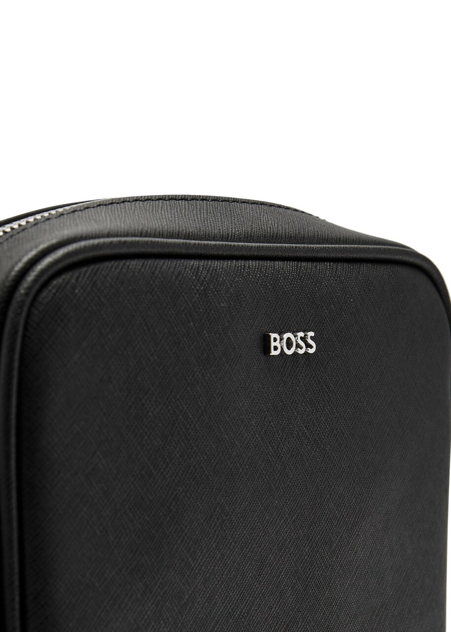 Boss Northon Logo Saffiano Leather Cross-body bag - Black - One Size